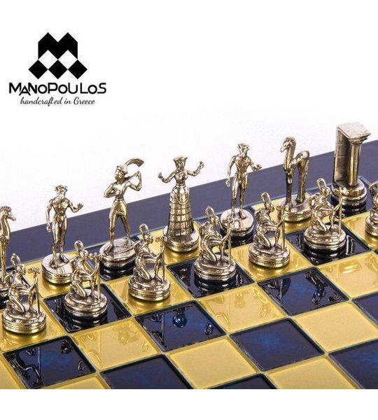 Minoan Warrior Schaakspel - 36x36 cm - Metaal - Prachtige details