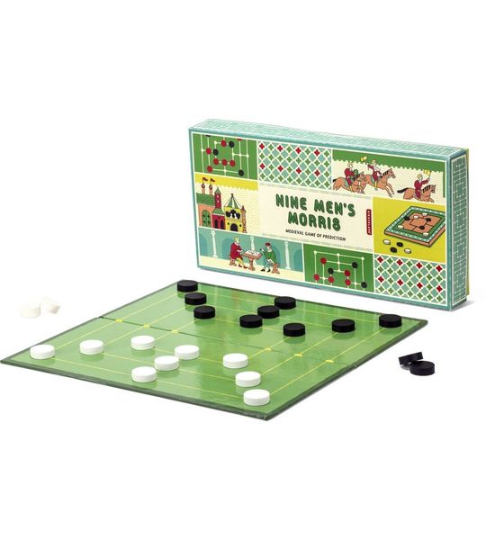 Kikkerland Bordspel Nine Men's Morris 30 X 30 Cm Groen 3-delig