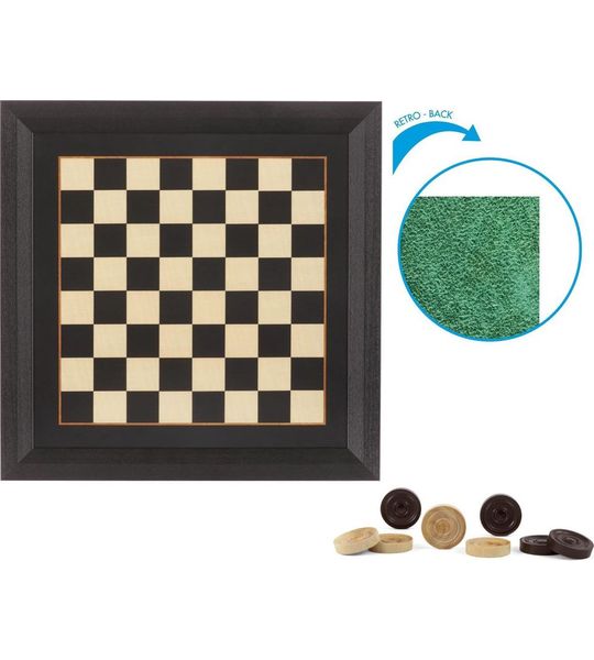 Dal Negro Damspel 34,5 X 34,5 Cm Hout/vilt Zwart/beige