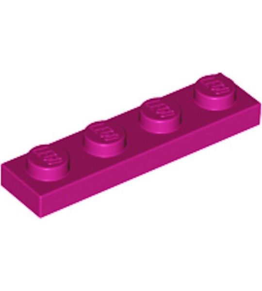 LEGO 3710 Plate 1x4 Magenta (100 stuks)