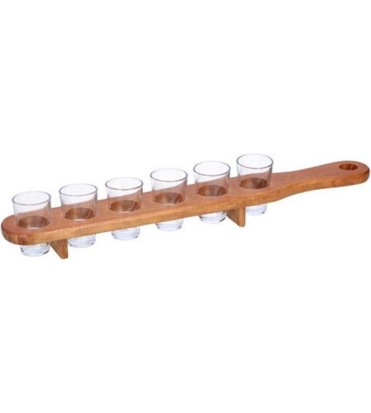 Lifetime Games Drankspel Borrelplank 42 Cm Hout/glas Bruin