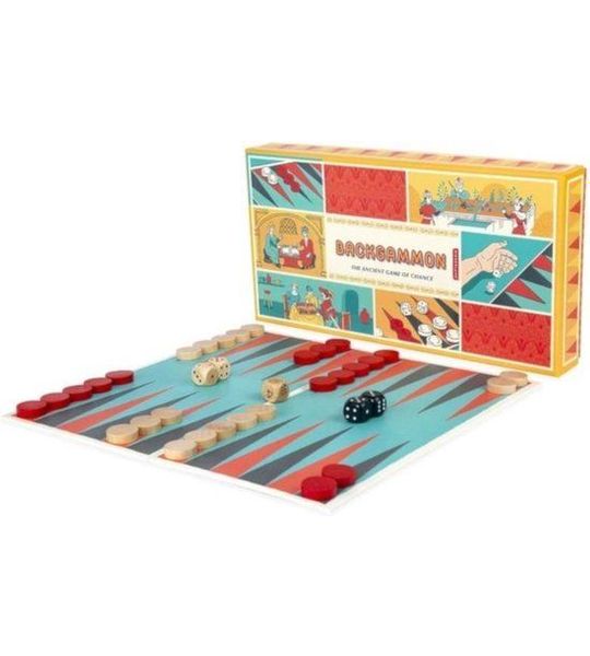 Kikkerland Bordspel Backgammon 30 X 30 Cm Papier/hout 4-delig
