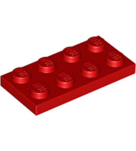 LEGO 3020 Plate 2x4 Rood (100 stuks)