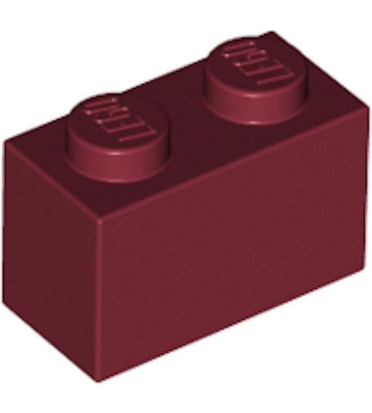 LEGO 3004 Steen 1x2 Donker Rood 100 stuks)