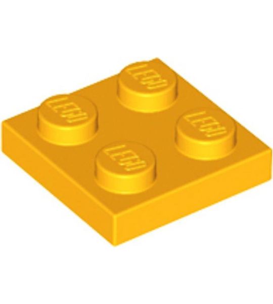 LEGO 3022 Plate 2x2 Fel Licht Oranje (100 stuks)