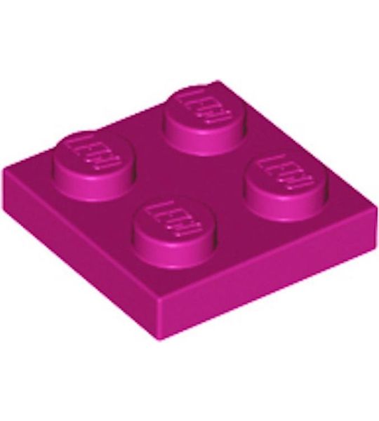 LEGO 3022 Plate 2x2 Magenta (100 stuks)