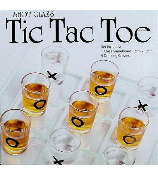 Boter kaas en eiren spel Mini Shot glaasjes spel Tic Tac Toe mini spel 12 cm x 12 cm