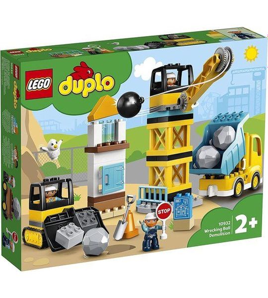 Lego - Duplo - Bouwplaats - Kraan met sloopkogel - Bouwset