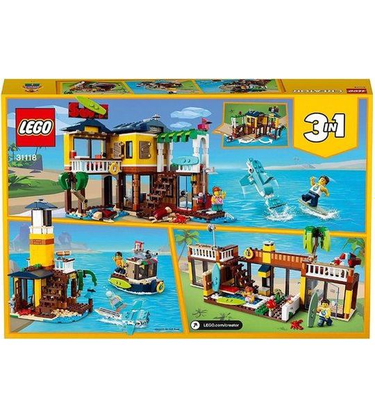 Lego - Creator 3-in-1 - Surfhut, strandhuis en zwembad - Speelset om strandavonturen te beleven