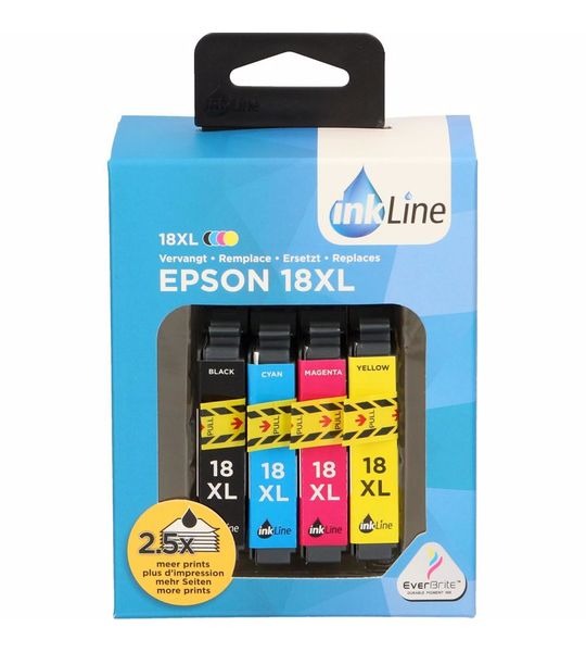 Inkline voordeelpak INE18XL voor Epson T18 serie