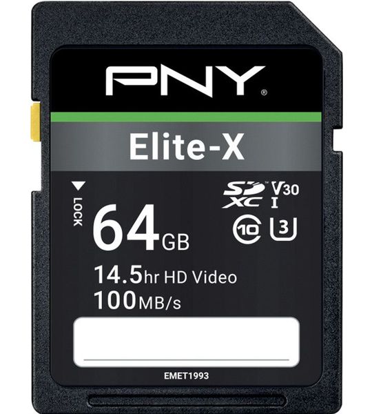 PNY Elite-X SDXC Memory Card 64GB 100MB/s