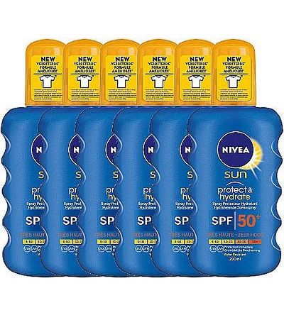 Nivea Sun Protect  en  Hydrate Zonnespray Factorspf50 Voordeelverpakking