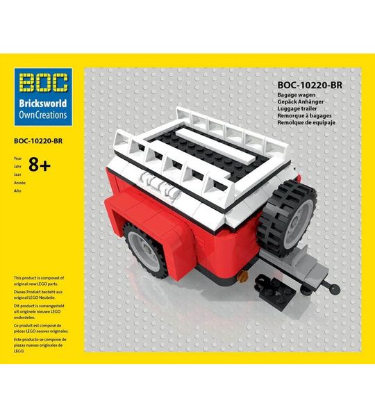 BOC 10220 BR - VW T1 Rode Bagagewagen - Lego Designs By BOC
