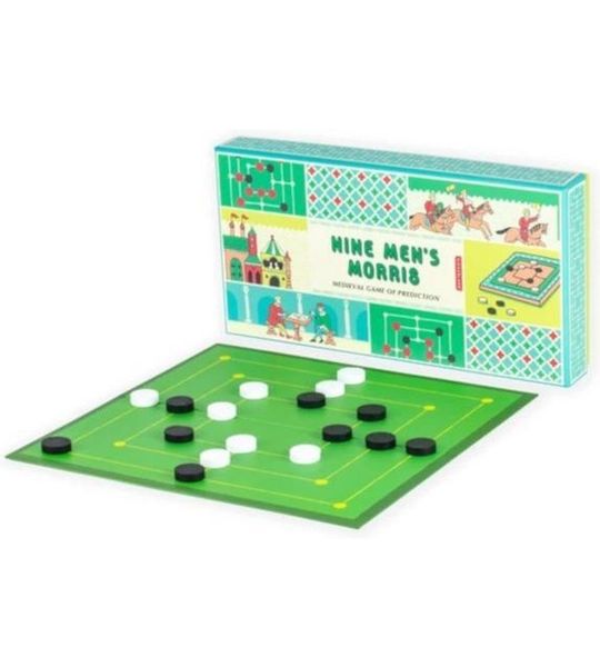bordspel Nine Men's Morris 30 x 30 cm groen 3-delig