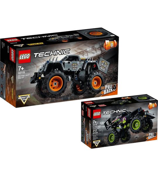LEGO Technik Kado Bundel 2021 - LEGO Technic 42119 Monster Jam Max-D + LEGO Technic 42118 Monster Jam Grave Digger
