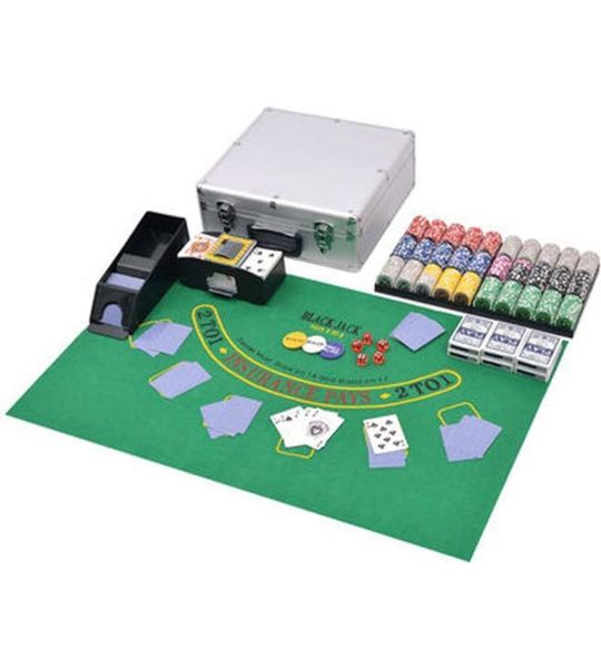 Pokerset met 600 aluminium chips – blackjack