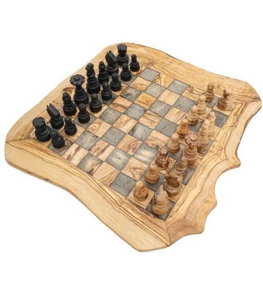 Schaakset Olijfolie & Honing - Schaakspel - Schaakstukken - Schaakbord - Schaken - Bordspel - Handgemaakt - Hout - Zwart - Volwassenen & Kinderen