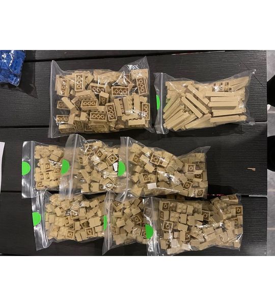 LEGO blokjes- stenen- beige/tan- 800 stuks- 3003-2453-3001