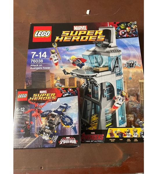 LEGO Marvel Super Heroes pakket 76038+76036 Aanval op de Avengers toren en Carnage’s SHIELD Luchtaanval