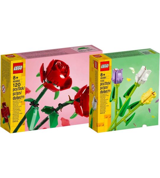 LEGO Exclusief Bloemen bundel 40460 Rozen + 40461 Tulpen  - Exclusives Flower Bundle Roses + Tulips -