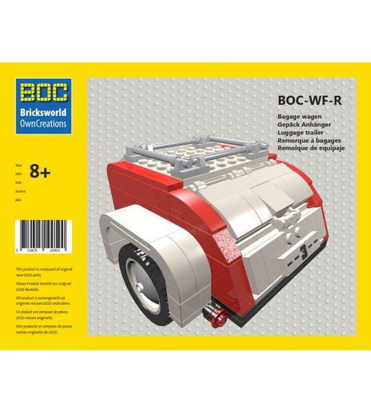 Bricksworld BOC-WR Westfalia Bagagewagen rood add-on voor LEGO® 10220 VW T1 Bus