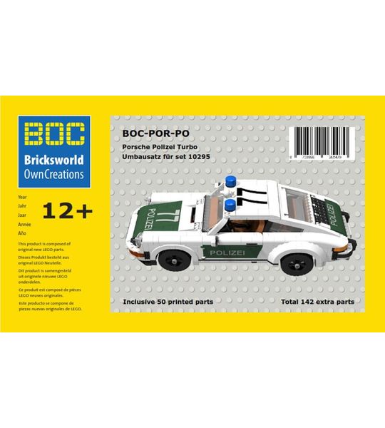 Bricksworld BOC-POR-PO Bricksworld Polizei ombouwkit voor LEGO® 10295 Porsche 911 Turbo