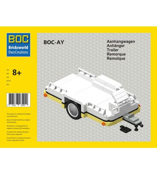 Bricksworld BOC-AY Aanhangwagen gele add-on voor LEGO® 10271 Fiat 500