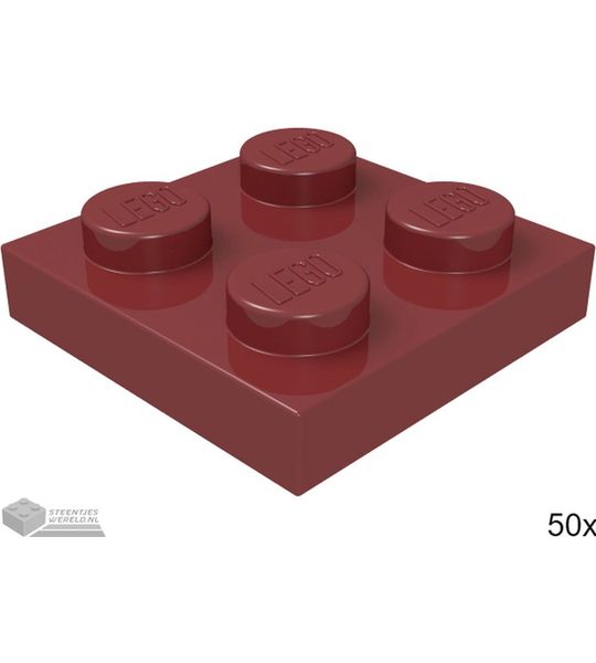 LEGO 3022 Donkerrood 50 stuks