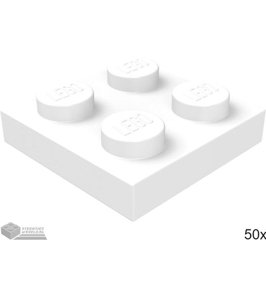 LEGO 3022 Wit 50 stuks