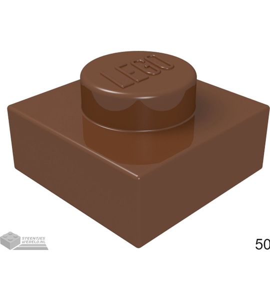 LEGO 3024 Roodbruin 50 stuks