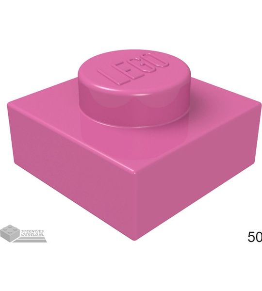 LEGO 3024 Donkerroze 50 stuks