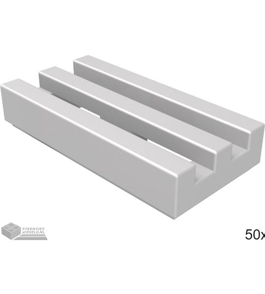 LEGO 2412b Plat zilver 50 stuks