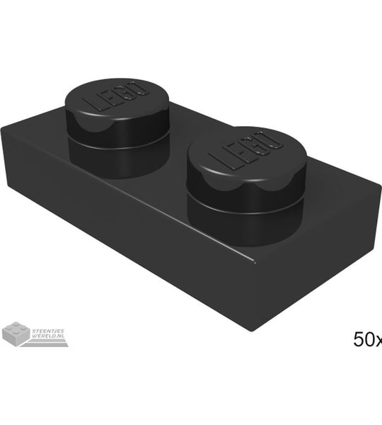 LEGO 3023 Zwart 50 stuks