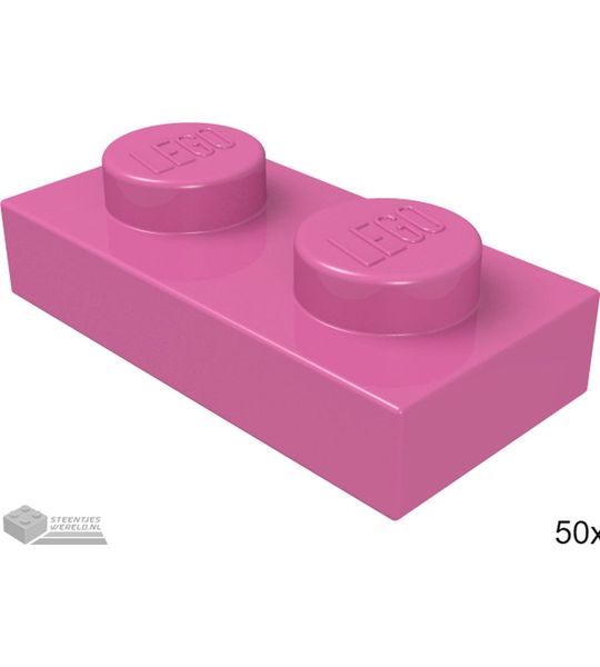 LEGO 3023 Donkerroze 50 stuks