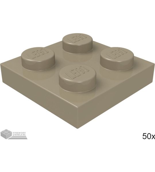 LEGO 3022 Donker tan 50 stuks
