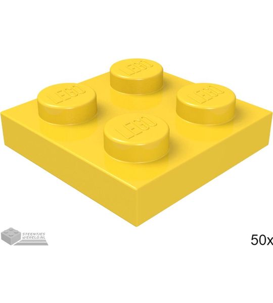 LEGO 3022 Geel 50 stuks
