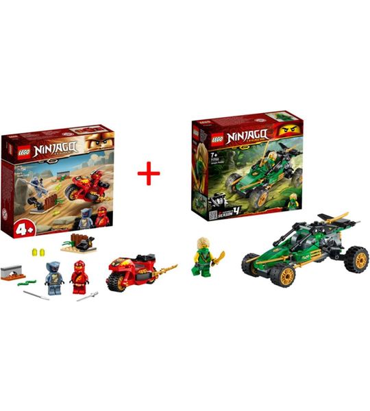 2 stuks LEGO Ninjago - LEGO NINJAGO Legacy Kai's Zwaardmotor - 71734 - LEGO NINJAGO Legacy Jungle Aanvalsvoertuig - 71700 - 4+ - Ninjago lego - blade cycle - jungle raider