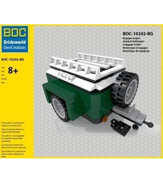 Bricksworld BOC-BG Bagagewagen groen add-on voor LEGO® 10242 Mini Cooper