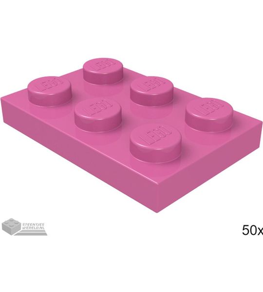 LEGO 3021 Donkerroze 50 stuks