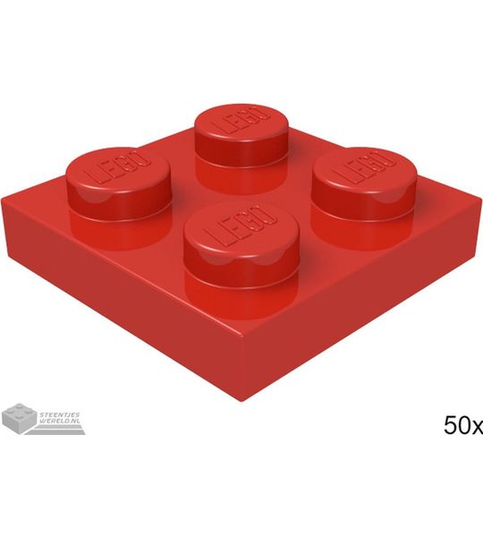 LEGO 3022 Rood 50 stuks