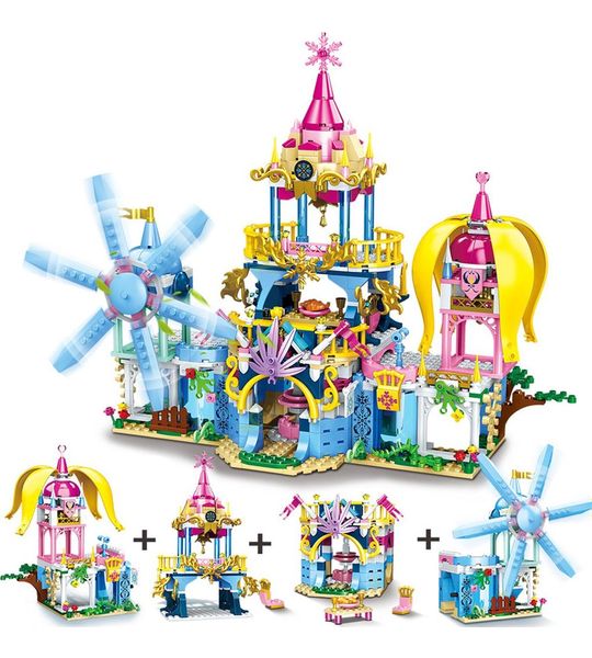4 in 1 Speelkasteel | Frozen Prinses | Prinsessen | Meiden | Meisjes | Girls | Fantasie | Friends | City | 619 Onderdelen | Geschikt voor LEGO