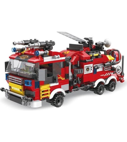 8 in 1  Brandweerauto | Brandweerwagens | Brandweerman | Bluswagen | Helikopter | Boot | Vrachtwagen | Brandweerkazerne | Ladderwagen | Fireman | Creator | City | 806 Onderdelen | Geschikt voor LEGO