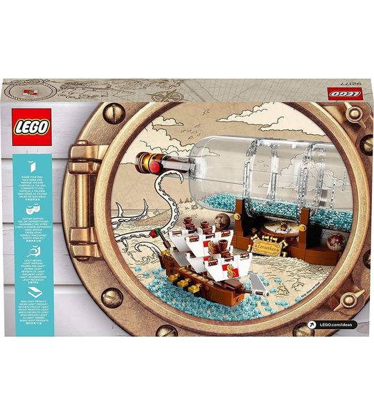 Lego - Ideas - Schip in een fles met standaard - Verzamelaarsitem schip in fles - Constructiespeelgoed