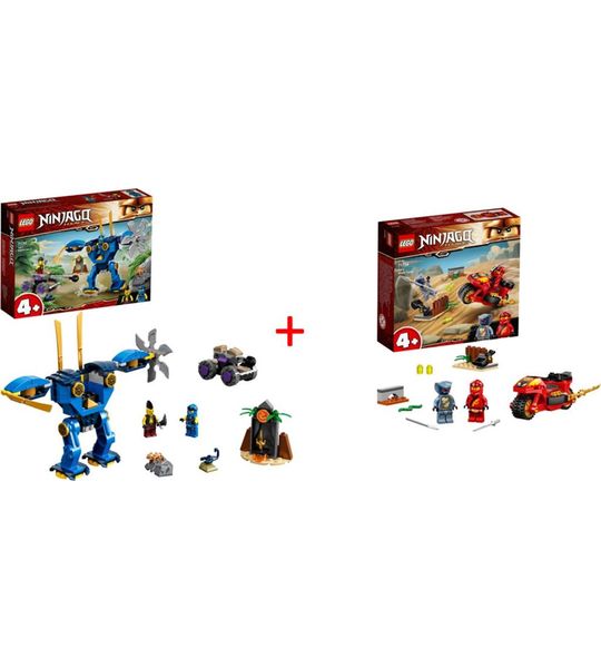 2 stuks LEGO Ninjago - LEGO NINJAGO Legacy Kai's Zwaardmotor - 71734 - LEGO NINJAGO Legacy Jay's Electro Mech - 71740 - 4+ - Ninjago lego - blade cycle - Jay's Electro Mech.