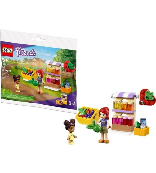 Lego Friends zakje marktkraam + 2 mini figuren - biologische kraam of bakkerij winkel - Polybag 30416