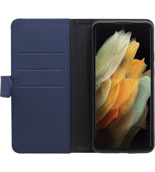 BlueBuilt Samsung Galaxy S22 Plus 2-in-1 Case Leer Blauw