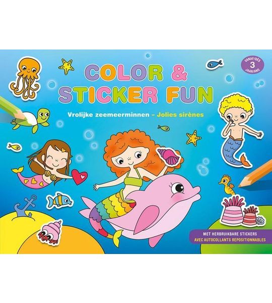 Color & Sticker Fun – Vrolijke zeemeerminnen / Color & Sticker Fun – Jolies sirènes