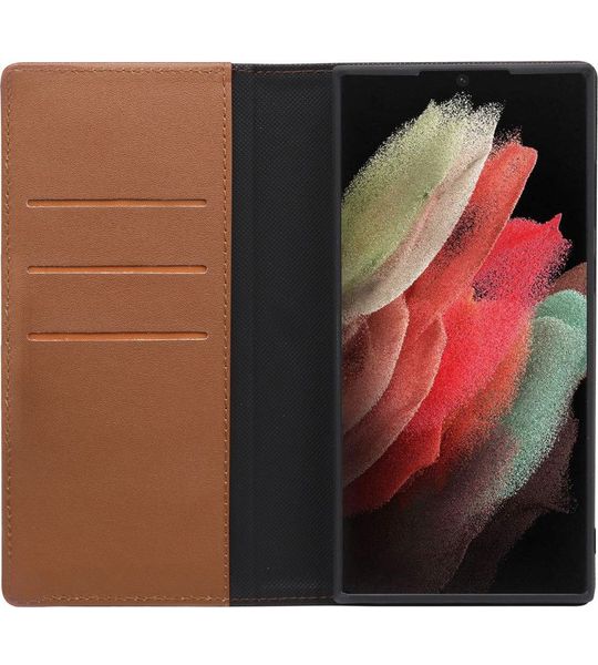 BlueBuilt Samsung Galaxy S22 Ultra Book Case Bruin