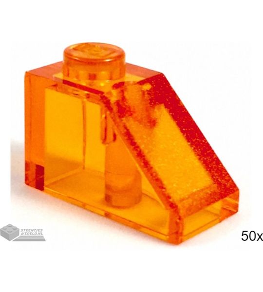 LEGO Dakpan 2x1, 3040 Doorzichtig oranje 50 stuks